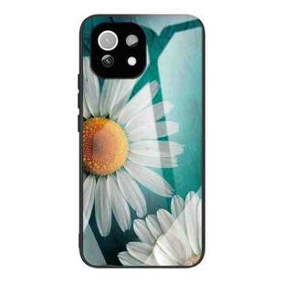 For Xiaomi Mi 11 Pro Colorful Painted Glass Shockproof Protective Case(Chamomile)