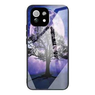 For Xiaomi Mi 11 Pro Colorful Painted Glass Shockproof Protective Case(Tree)