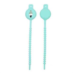 Drawstring Type Luminous Silicone Protective Case for AirTag(Mint Green)