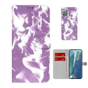 For Samsung Galaxy Note20 Cloud Fog Pattern Horizontal Flip Leather Case with Holder & Card Slot & Wallet(Purple)