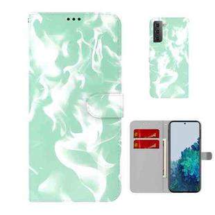For Samsung Galaxy S21 5G Cloud Fog Pattern Horizontal Flip Leather Case with Holder & Card Slot & Wallet(Mint Green)
