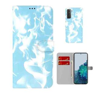 For Samsung Galaxy S21 5G Cloud Fog Pattern Horizontal Flip Leather Case with Holder & Card Slot & Wallet(Sky Blue)