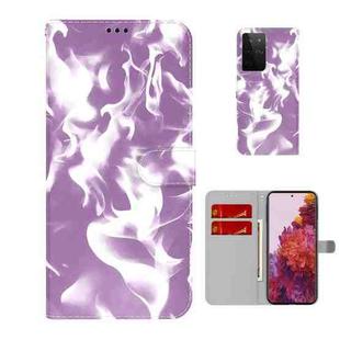 For Samsung Galaxy S21 Ultra 5G Cloud Fog Pattern Horizontal Flip Leather Case with Holder & Card Slot & Wallet(Purple)