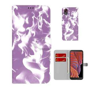 For Samsung Galaxy Xcover 5 Cloud Fog Pattern Horizontal Flip Leather Case with Holder & Card Slot & Wallet(Purple)