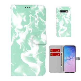 For Samsung Galaxy S10 Cloud Fog Pattern Horizontal Flip Leather Case with Holder & Card Slot & Wallet(Mint Green)