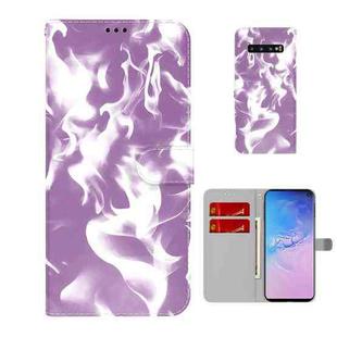 For Samsung Galaxy S10 Plus Cloud Fog Pattern Horizontal Flip Leather Case with Holder & Card Slot & Wallet(Purple)