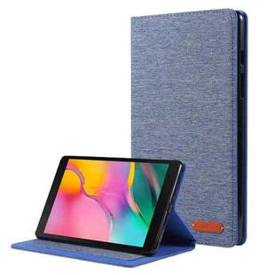 For Samsung Galaxy Tab A7 Lite 8.7 T220 / T225 Horizontal Flip TPU + Fabric PU Leather Protective Case with Name Card Clip(Dark Blue)