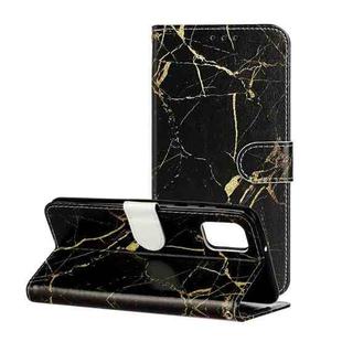 For Samsung Galaxy A32 4G Colored Drawing Marble Pattern Horizontal Flip PU Leather Case with Holder & Card Slots & Wallet(Black Gold Marble)