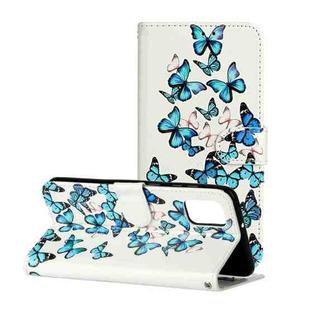 For Samsung Galaxy A32 4G Colored Drawing Marble Pattern Horizontal Flip PU Leather Case with Holder & Card Slots & Wallet(Little Blue Butterflies)
