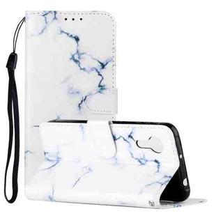 For Samsung Galaxy Xcover 5 Colored Drawing Marble Pattern Horizontal Flip PU Leather Case with Holder & Card Slots & Wallet(White Marble)