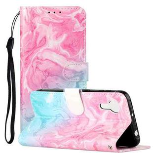 For Samsung Galaxy Xcover 5 Colored Drawing Marble Pattern Horizontal Flip PU Leather Case with Holder & Card Slots & Wallet(Pink Green Marble)