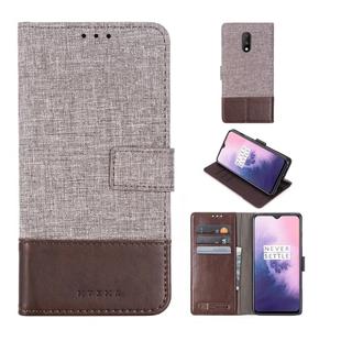 For OnePlus 7 MUXMA MX102 Horizontal Flip Canvas Leather Case with Stand & Card Slot & Wallet Function(Brown)