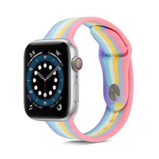 Rainbow Silicone Strap Watch Band For Apple Watch Series 7 45mm / 6 & SE & 5 & 4 44mm / 3 & 2 & 1 42mm(1)