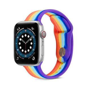 Rainbow Silicone Strap Watch Band For Apple Watch Series 8&7 41mm / SE 2&6&SE&5&4 40mm / 3&2&1 38mm(6)
