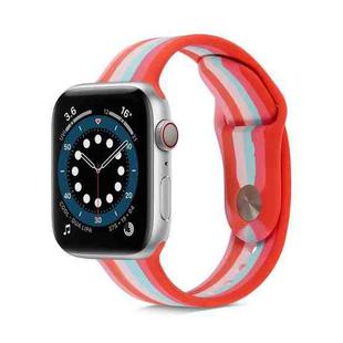 Rainbow Silicone Strap Watch Band For Apple Watch Series 9&8&7 41mm / SE 3&SE 2&6&SE&5&4 40mm / 3&2&1 38mm(4)