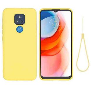 For Motorola Moto G Play (2021) Pure Color Liquid Silicone Shockproof Full Coverage Case(Yellow)