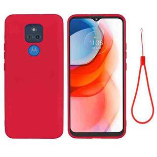 For Motorola Moto G Play (2021) Pure Color Liquid Silicone Shockproof Full Coverage Case(Red)