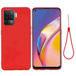 For OPPO A94 / Reno5 F / F19 Pro Pure Color Liquid Silicone Shockproof Full Coverage Case(Red)