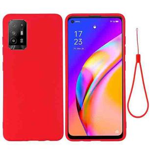 For OPPO F19 Pro+ 5G / A94 5G / Reno5 Z Pure Color Liquid Silicone Shockproof Full Coverage Case(Red)