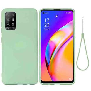 For OPPO F19 Pro+ 5G / A94 5G / Reno5 Z Pure Color Liquid Silicone Shockproof Full Coverage Case(Green)