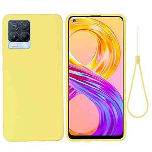 For OPPO Realme 8 / 8 Pro Pure Color Liquid Silicone Shockproof Full Coverage Case(Yellow)