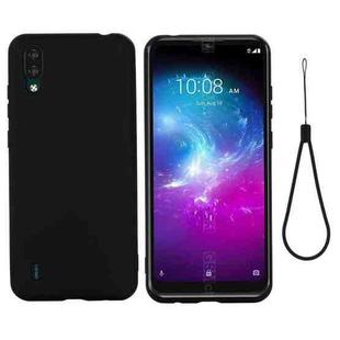 For ZTE A5 2020 Pure Color Liquid Silicone Shockproof Full Coverage Case(Black)