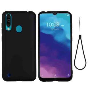 For ZTE A7 2020 Pure Color Liquid Silicone Shockproof Full Coverage Case(Black)