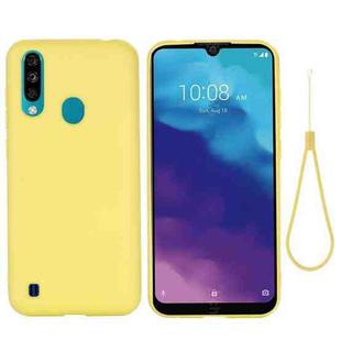 For ZTE A7 2020 Pure Color Liquid Silicone Shockproof Full Coverage Case(Yellow)