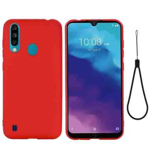 For ZTE A7 2020 Pure Color Liquid Silicone Shockproof Full Coverage Case(Red)