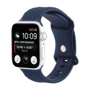 Woven Pattern Figure 8 Buckle Silicone Strap Watch Band For Apple Watch Ultra 49mm / Series 8&7 45mm / SE 2&6&SE&5&4 44mm / 3&2&1 42mm(Navy Blue)