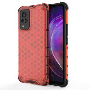 For vivo V21 Shockproof Honeycomb PC + TPU Case(Red)