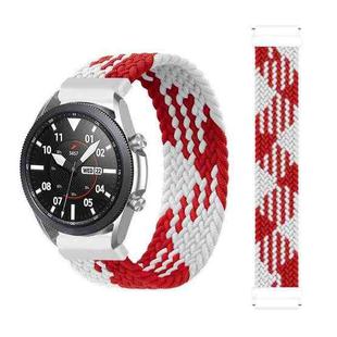 For Garmin Vivoactive 3 Adjustable Nylon Braided Elasticity Watch Band, Size:125mm(Red White)