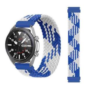 For Garmin Vivoactive 3 Adjustable Nylon Braided Elasticity Watch Band, Size:145mm(Blue White)