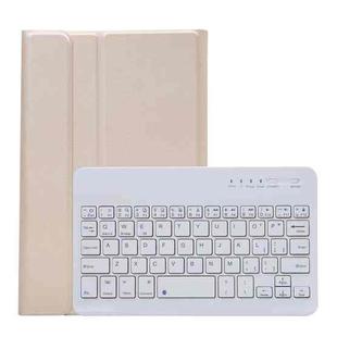 A220 Splittable Bluetooth Keyboard Leather Tablet Case for Samsung Galaxy Tab A7 Lite 8.7 T220 / T225, with Holder & Elastic Band Function(Gold)