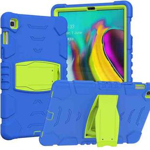 3-Layer Protection Screen Frame + PC + Silicone Shockproof Combination Case with Holder For Samsung Galaxy Tab S5e T720(Blue+Lime)