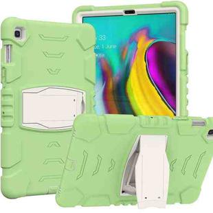 3-Layer Protection Screen Frame + PC + Silicone Shockproof Combination Case with Holder For Samsung Galaxy Tab S5e T720(Matcha Green)