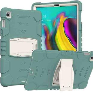 3-Layer Protection Screen Frame + PC + Silicone Shockproof Combination Case with Holder For Samsung Galaxy Tab S5e T720(Emerald Green)