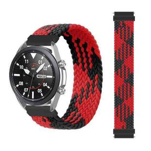 For Samsung Galaxy Watch 42mm Adjustable Nylon Braided Elasticity Watch Band, Size:165mm(Red Black)