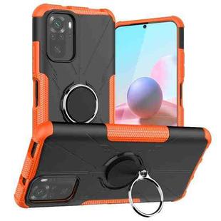 For Xiaomi Redmi Note 10 Armor Bear Shockproof PC + TPU Protective Case with Ring Holder(Orange)