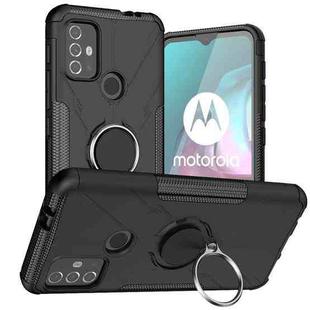For Motorola  Moto G30 Armor Bear Shockproof PC + TPU Protective Case with Ring Holder(Black)