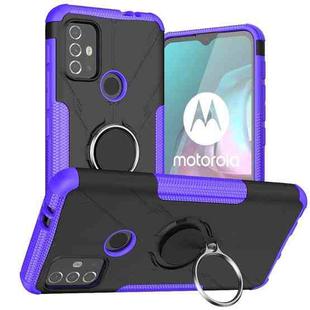 For Motorola  Moto G30 Armor Bear Shockproof PC + TPU Protective Case with Ring Holder(Purple)