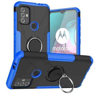 For Motorola  Moto G30 Armor Bear Shockproof PC + TPU Protective Case with Ring Holder(Blue)