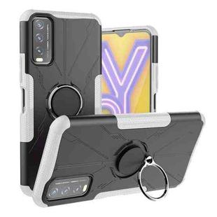 For vivo Y20 Armor Bear Shockproof PC + TPU Protective Case with Ring Holder(White)