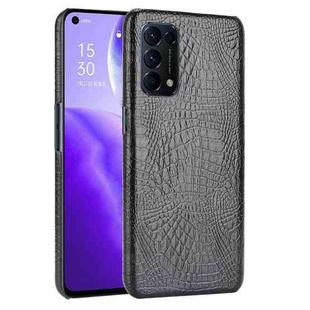 For OPPO Reno5 5G / Find X3 Lite Shockproof Crocodile Texture PC + PU Case(Black)