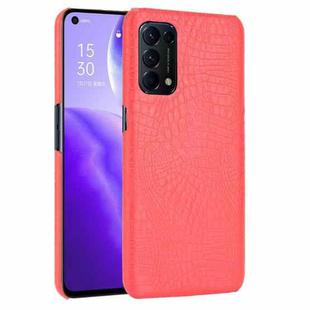 For OPPO Reno5 5G / Find X3 Lite Shockproof Crocodile Texture PC + PU Case(Red)