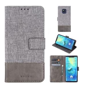 For Huawei Mate 20 Pro MUXMA MX102 Horizontal Flip Canvas Leather Case with Stand & Card Slot & Wallet Function(Grey)