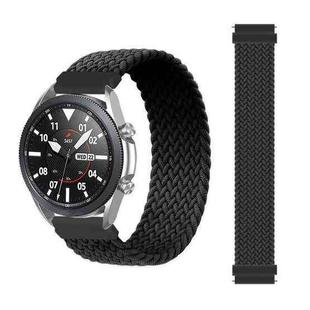 For Samsung Galaxy Watch Active / Active2 40mm / Active2 44mm Adjustable Nylon Braided Elasticity Watch Band, Size:125mm(Black)