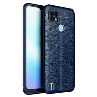 For OPPO Realme C21 Litchi Texture TPU Shockproof Case(Navy Blue)