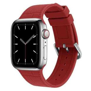 Bamboo Joint Silicone Watch Band For Apple Watch Series 8&7 41mm / SE 2&6&SE&5&4 40mm / 3&2&1 38mm(Red)