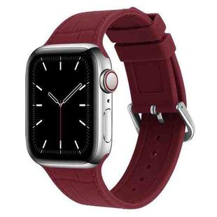 Bamboo Joint Silicone Watch Band For Apple Watch Series 7 41mm / 6 & SE & 5 & 4 40mm / 3 & 2 & 1 38mm(Wine Red)